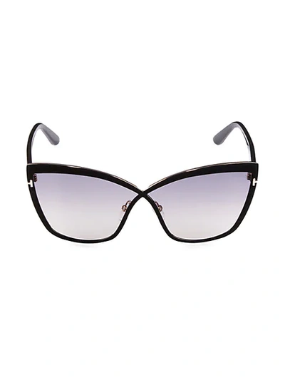 Tom Ford 68mm Oversized Cat Eye Sunglasses In Black