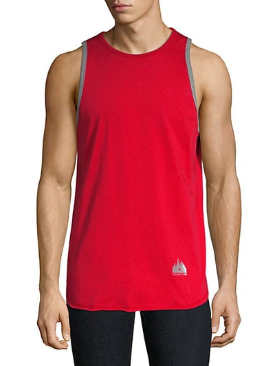 Helmut Lang Ringer Cotton Tank In Crimson