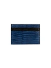 Versace Tejus Embossed Leather Card Holder In Navy