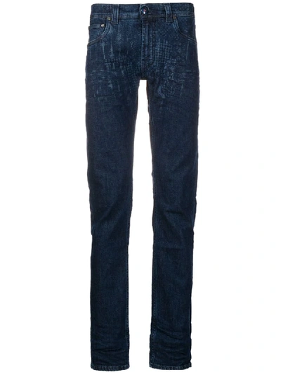 Etro Benessere Faded Print Jeans In Blue