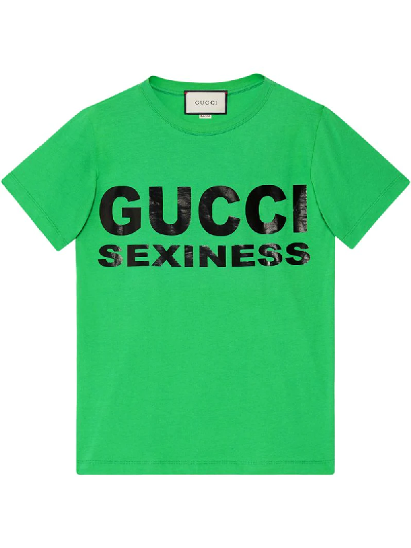 Gucci Slogan T shirt In Green ModeSens Gucci Slogan T shirt In Green ModeSens