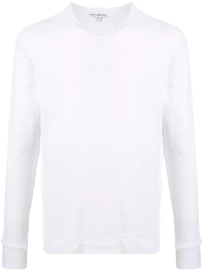 James Perse Luxe Lotus Jersey Crew Neck Top In White