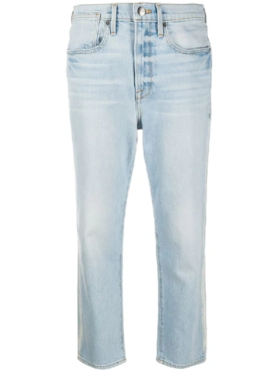 Frame High-rise Cropped Jeans In Blue