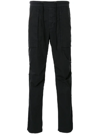 James Perse Drawstring-waist Straight-leg Cargo Trousers In Blue
