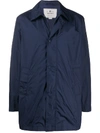 Woolrich Concealed Front Coat In Blue