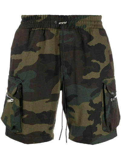 Represent Camouflage Print Shorts In Green
