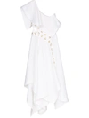 ALEXANDER MCQUEEN ASYMMETRIC EYELET DRESS