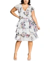 CITY CHIC TRENDY PLUS SIZE SUMMER LOVE TIERED FIT & FLARE DRESS