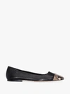 AEYDE BLACK GIGI FLAT LEATHER PUMPS,GIGINAPPALEATHERSNAKEBLACKNATU14590040