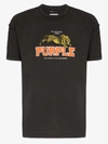Purple Brand Lion Logo Print T-shirt In Black
