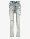 Purple Brand Paint Splatter Denim Jeans In Blue