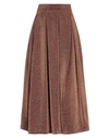 DEPARTMENT 5 DEPARTMENT 5 WOMAN MIDI SKIRT BROWN SIZE S VISCOSE, NYLON, METALLIC FIBER,35438340VT 5