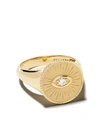 SYDNEY EVAN 14KT YELLOW GOLD ROUND DIAMOND COIN RING