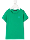 Acne Studios Mini Nash Face-motif T-shirt In Green