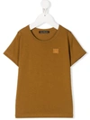 Acne Studios Kids' Mini Nash Face-motif T-shirt In Brown