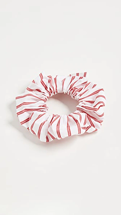 Ganni Striped Cotton Scrunchie In Lollipop