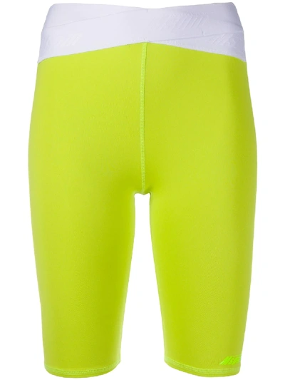 Msgm Logo-waistband Cycling Shorts In Yellow
