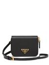 Prada Logo Plaque Wallet In Black