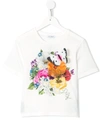 DOLCE & GABBANA FLORAL EMBROIDERED T-SHIRT