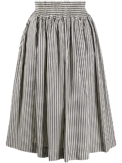 Woolrich Striped Poplin Skirt In White