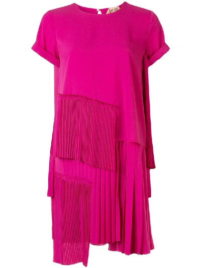 N°21 Kurzes Kleid Mit Falten In Pink