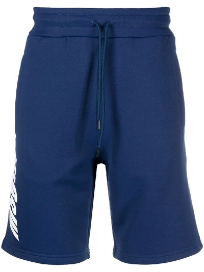 Msgm Logo-print Drawstring Track Trousers In Blue