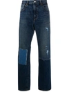 JUNYA WATANABE X LEVI'S PATCHWORK STRAIGHT-LEG JEANS