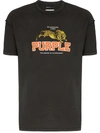 Purple Brand Lion Logo Print T-shirt In Black