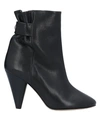Isabel Marant Lystal High Heels Ankle Boots In Black Leather In Black