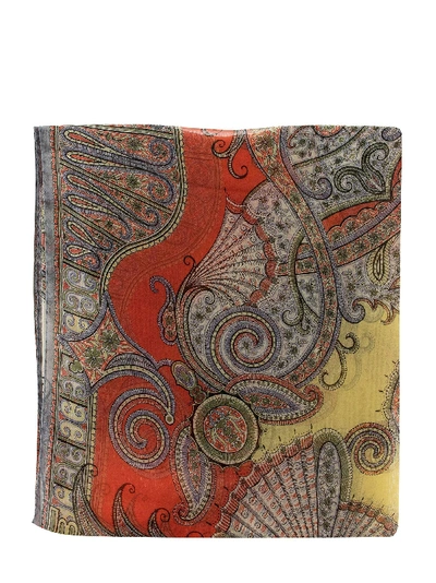 Etro Paisley Print Silk Scarf In Multicolour