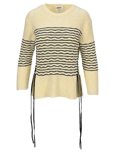 Chloé Chloe Sweater Side Split In Beige Stripes