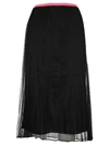 Shop Helmut Lang Sheer Plated Skirt In Black