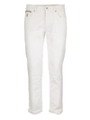 BRUNELLO CUCINELLI LIGHTWEIGHT DYED DENIM LEISURE FIT FIVE-POCKET TROUSERS WITH RIP DETAILS,11321408