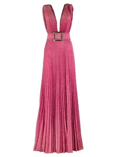 Elisabetta Franchi Celyn B. Elisabetta Franchi Dress Elisabetta Franchi  Long Dress In Lurex Fabric With Belt In Rose Load | ModeSens