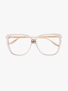 GUCCI GUCCI EYEWEAR BROWN BUTTERFLY OPTICAL GLASSES,GG0709S00314845003