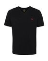Polo Ralph Lauren Logo Embroidered Regular T-shirt In Black