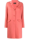 Loro Piana Single Breasted Mid-length Coat In Pink