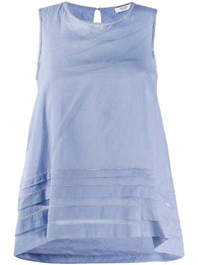 Peserico Flared Tank Top In Blue