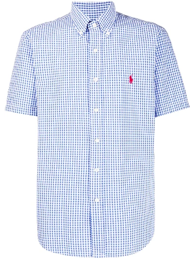 Polo Ralph Lauren Logo Check Short-sleeve Shirt In Blue