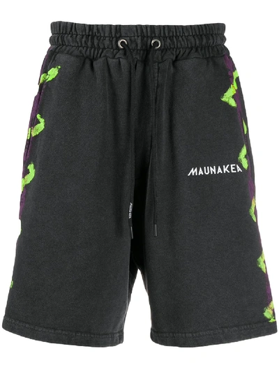 Mauna Kea Brush Stroke Print Track Shorts In Black