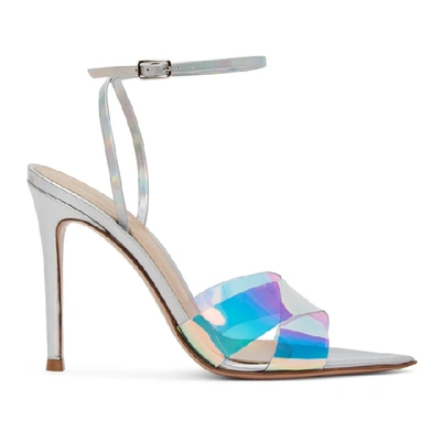 Gianvito Rossi Silver Hologram Stark Heeled Sandals In Hologr/silv