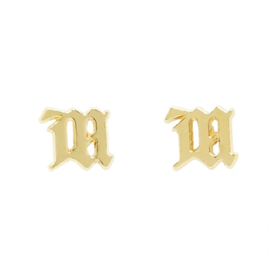 Misbhv Gold M Stud Earrings