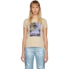 MARC JACOBS BEIGE GRAPHIC CAP SLEEVE T-SHIRT