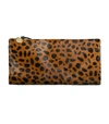 CLARE V Leopard Hair Foldover Clutch