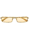 BALENCIAGA TIGER PRINT RECTANGULAR-FRAME SUNGLASSES