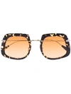 KALEOS BROWN BARTON HAVANA SQUARE SUNGLASSES