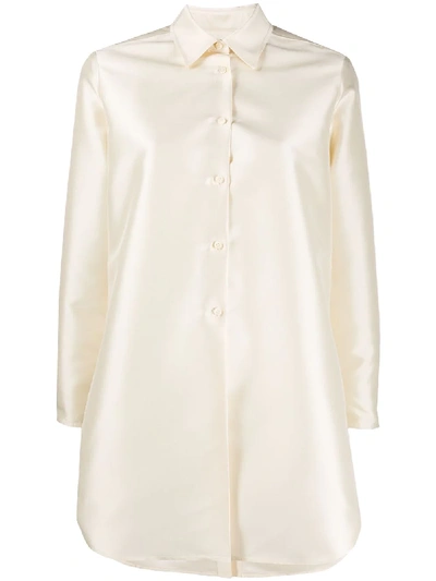 Alberto Biani Long-line Button-up Shirt In Neutrals