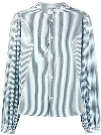 Essentiel Antwerp Striped Print Shirt In Green