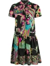 Red Valentino All-over Print Dress In Black