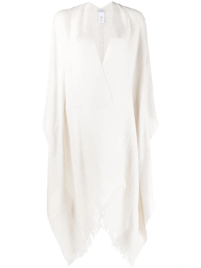 Brunello Cucinelli Oversized Kaftan Coat In White